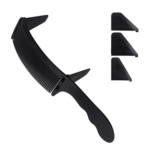 1 st Curved Clipper Comb Herr Barber Stylist Flat Top Brush tenn Black