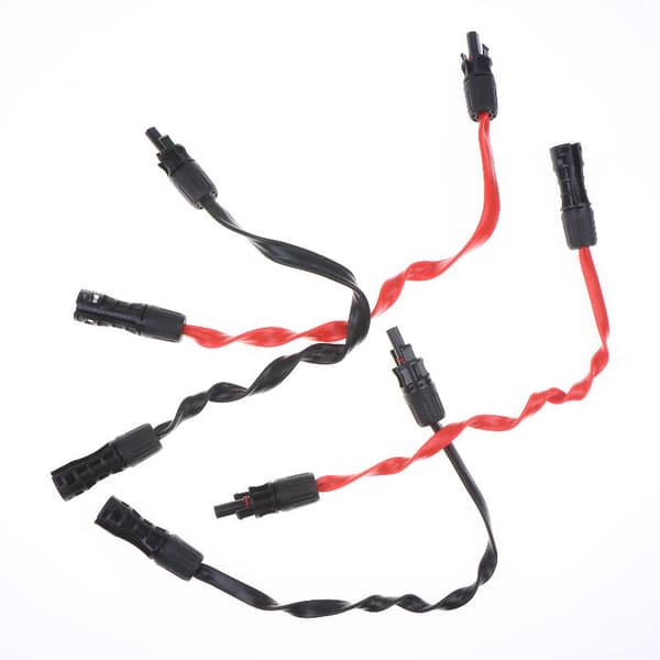 2 stk. flat solcellepanel forlengelseskabel 12AWG 10AWG 4mm2 6mm2 Con 12AWG 4mm2