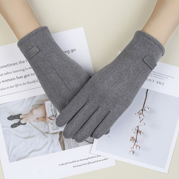 1 Par Winter Warm Touch Eleganta enkla kashmirhandskar Tjocka Gray