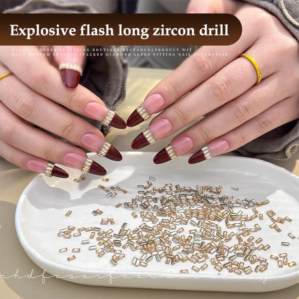 50 st Zirkon Nagelpärlor Rhinestones Rektangulära DIY Nail Art Str A2