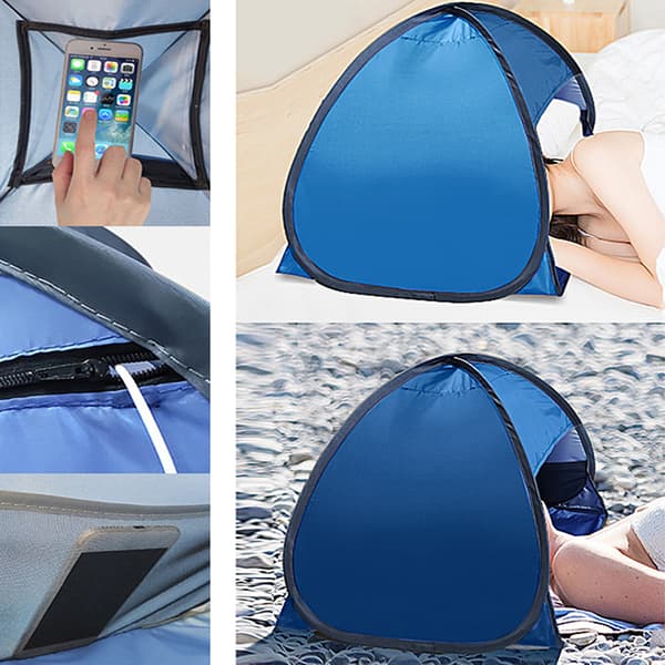 Strandtält Sol Bärbart Overhead Tält Vindtätt Lättvikt Aut blue M