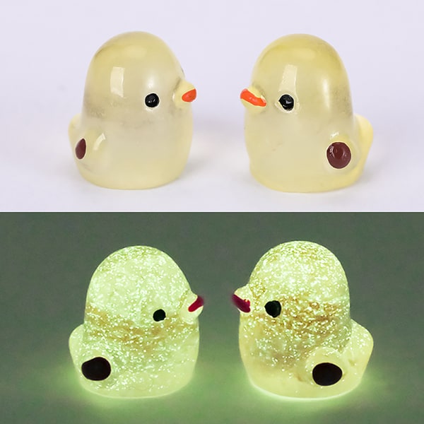 1/5 st självlysande kyckling mikro prydnader miniatyr krukväxt dekorationer 5pcs