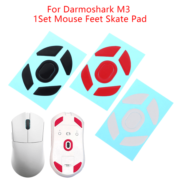 1Set Mouse Feet Mouse Skate för Darmoshark M3 Mouse Glides Curv Red