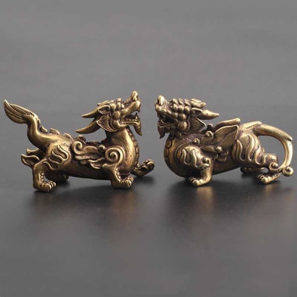 Retro Brass Ancient Beast Flying Pixiu Kodinsisustus Koristeet Fi F