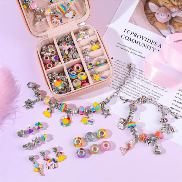 DIY helmillä set rannekorusarja säilytyslaatikolla joululahja-akryylia A3