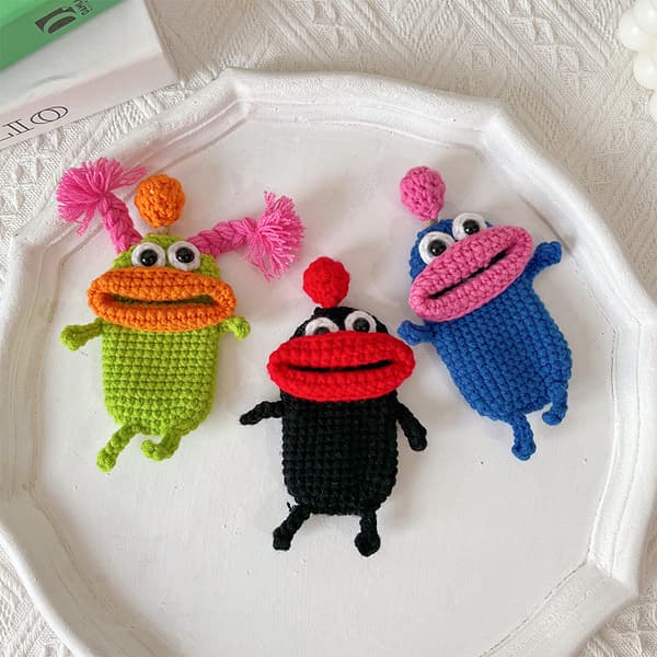 Creative e Cartoon Car Key Pack Pølse Munn Strikke Ull Bil A5