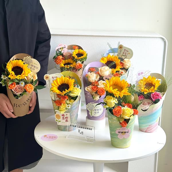 5 st vattentät blomlåda tjock bukett handväska blomförpackning A4