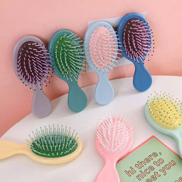 Mini Wet Hair Brush Hair Combs Small Pocket Travel Hair Brush T Yellow