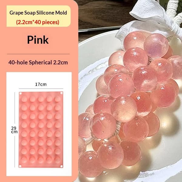 Silikone Druekugle Sæbeforme Håndlavet Lysform Isopbevaring Pink