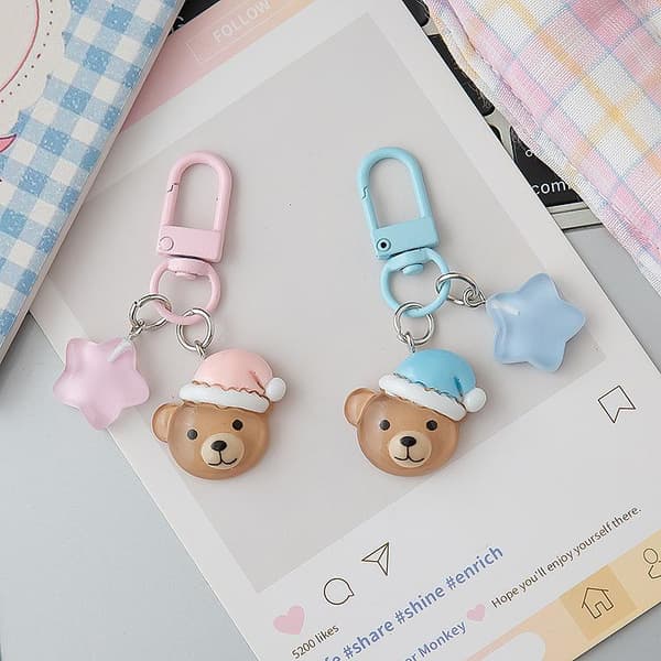 e Pyjamakarhu Avaimenperä Kawaii Hartsinalle Avaimenperä Tähdellä C A10