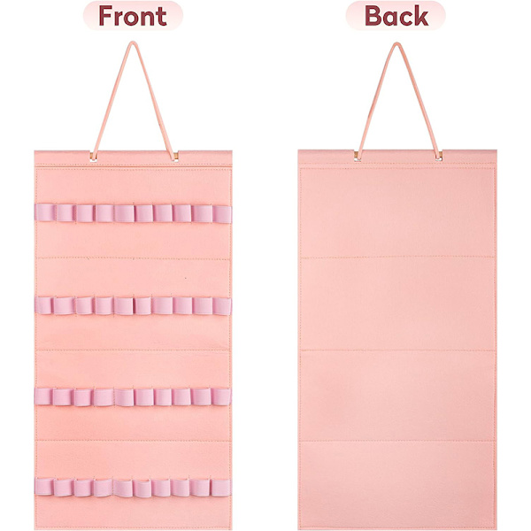 Päänauhan pidike Hiusrusetit Organizer Näyttö Säilytys Wall Hangin Pink 40 grids