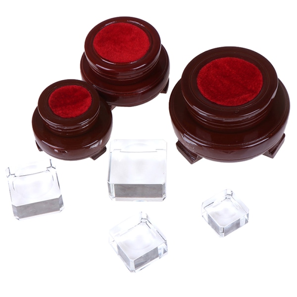 Crystal Wood Display Stand Base Holder For Crystal Ball Sphere A5