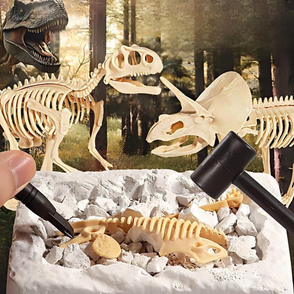 Fossiludgravningssæt – Udgrav og saml skeletter | 3D Dino Knogler E