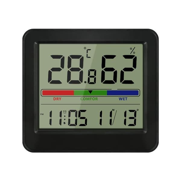 Intelligent termometer hygrometer måler multifunksjonsklokke digital A2