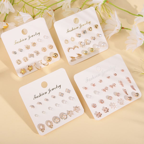 12 paria/ set naisten helmi kukka kristalliseksimix design nappikorva A6