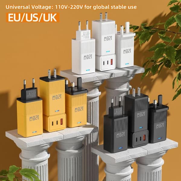 120W GaN vegglader med 2 PD 1 USB-porter hurtiglading for T A1