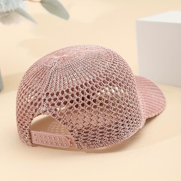 Pustende Mesh Baseballcaps Dame Vår Og Sommer Enkel P White