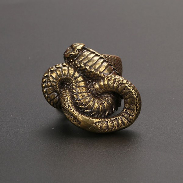 Antik brons Kobra Staty Ornament Zodiac Snake Miniatyr Fig