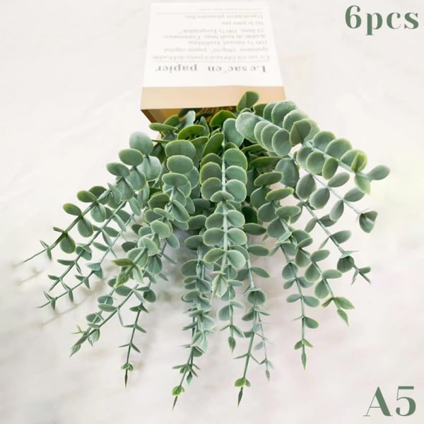 Kunstige eukalyptusblade grønne grene A5
