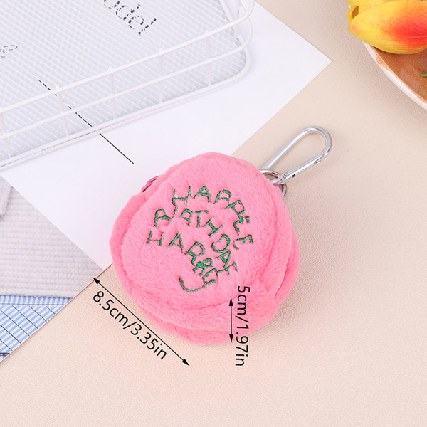Härlig rosa plysch myntväska för tjejer liten pengapåse Earpho A2