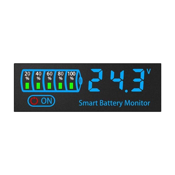 Smart batterimonitor DC 7-55V LED-skjerm med strømavbruddsminne for White