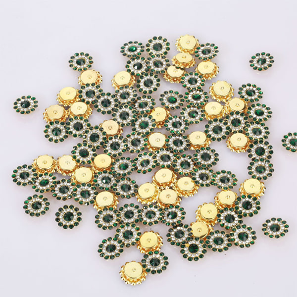 25 Stk14mm Blomsterformet Sparkling Button Flatback Sydug mixed color