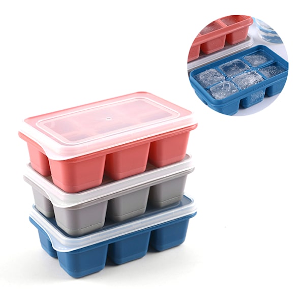 6-grid Ice Ball maker molds av silikon BPA-fri med avtagbar Gray