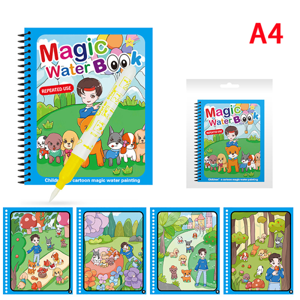 Vandmalebog DIY Magic Tegnebøger Baby Early Education A4 Dog