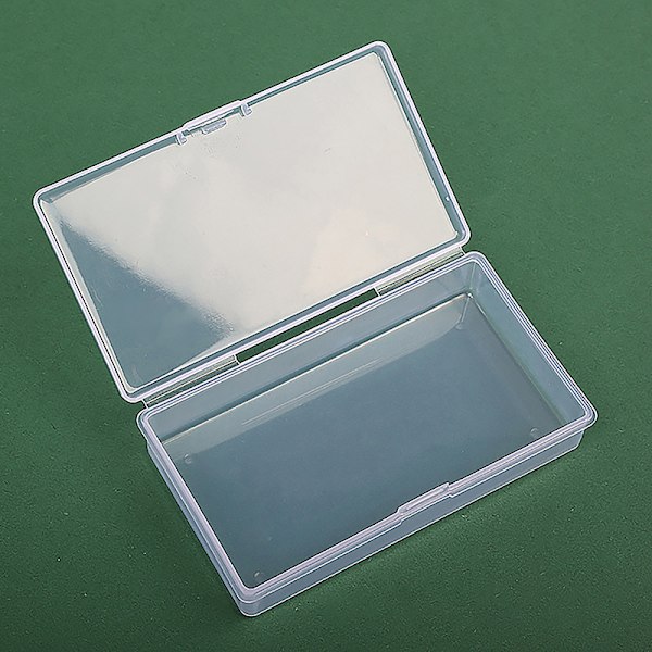 Transparent plastförvaringslåda Organizer Stickers Box Desktop Clear