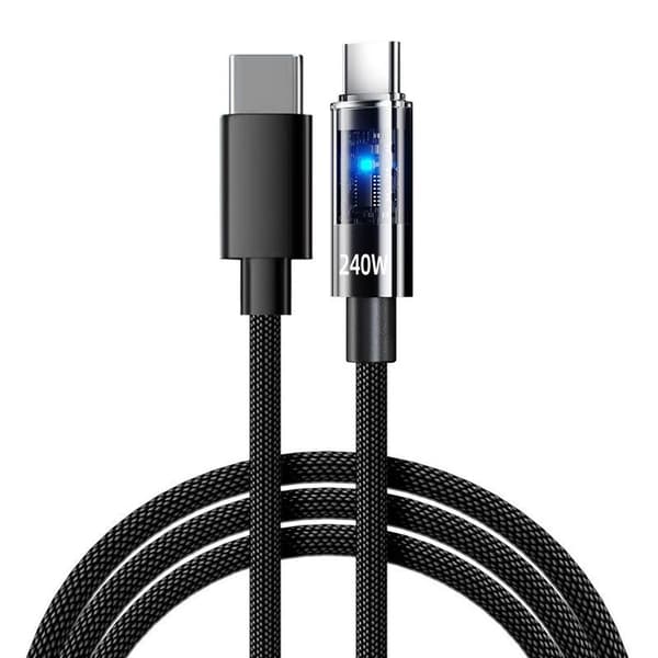 Nylon Type C USB-kabel 240W Superrask lading USB C Telefonlader B2