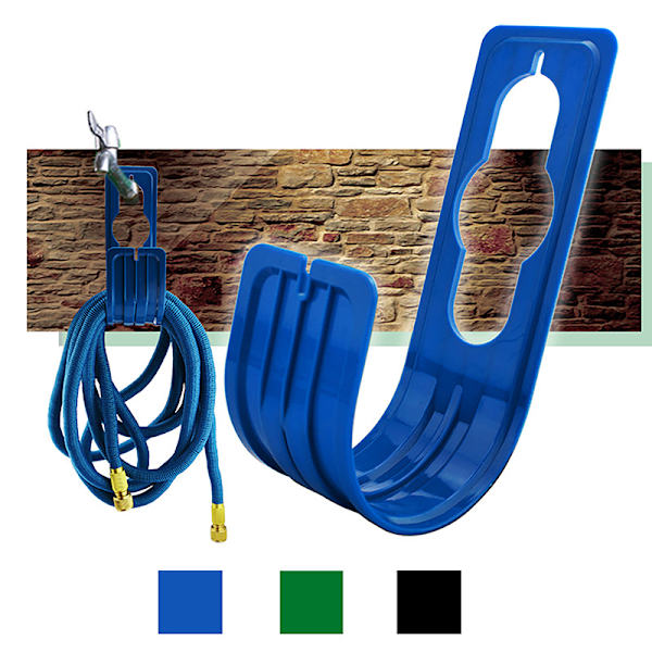 Trädgårdsväggmonterad kranvattenslang Organizer Förvaringshållare Blue