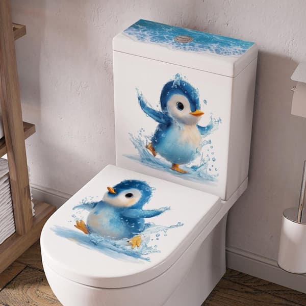 Uiva pieni pingviini WC-tarra A2