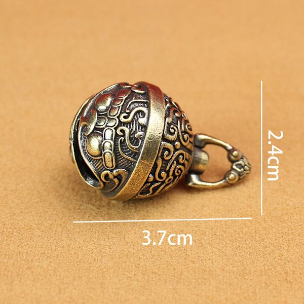 Vintage mässing nyckelring ren koppar frossande Bell Car Key Chai 2.4x3.7cm