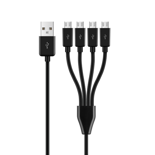 0,5M 4 Port Micro USB til USB Splitter Ladekabel For Smartp Black