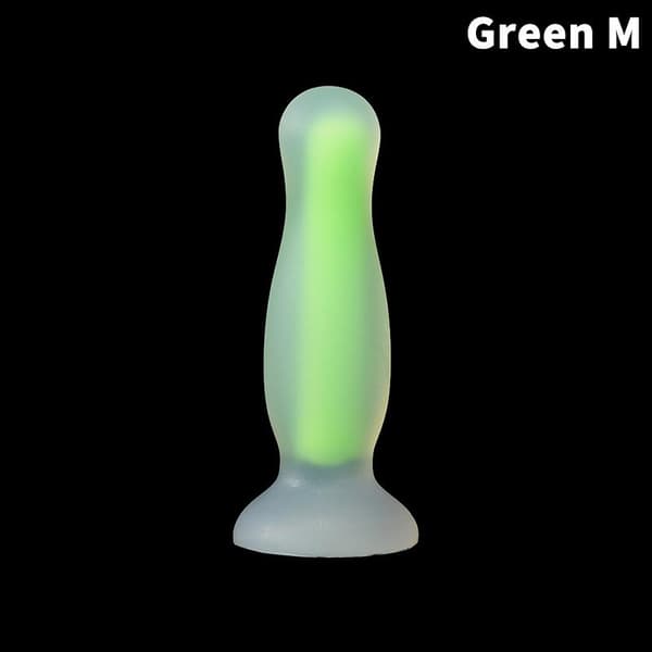 Lysende anale legetøj G-punktsstimulator Buttplug Jelly Glow Dildo Pink M