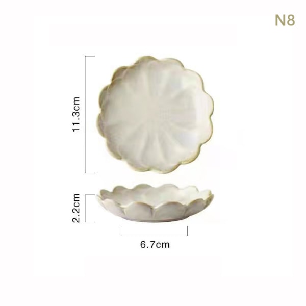 1 Stk Keramisk Smagsfad Blomsterform Porcelænsnøddefad Lille N8