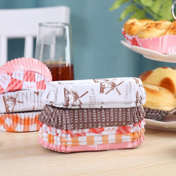 100 Stk Cupcake Papir Liner Kop Muffin Case Bakke Kage Form Bagin L