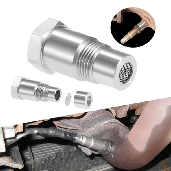 Oksygensensor Avstandsstykke Adapter Bung Katalysator Fix Check Silver