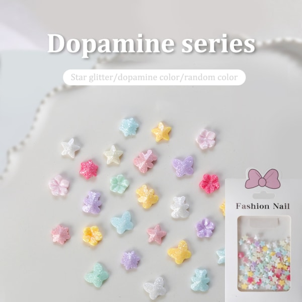 100 stk/pose Dopamin Nail Art Dekoration 3D Pentagram Sommerfugl SZ-604