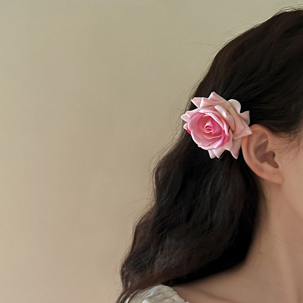 1 Stk Retro Rød Pink Rose Flower Klassisk Elegant Moderigtigt hår Pink