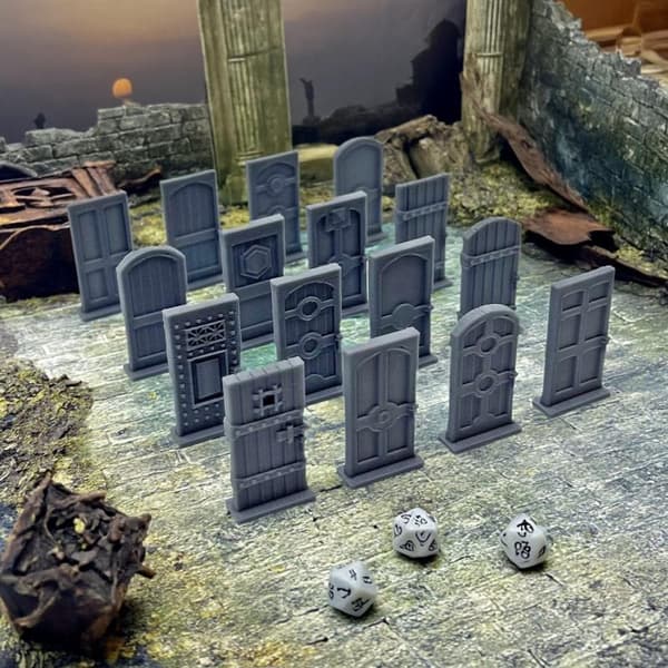 16 stk/sett Dungeon Doors Set Dungeon Scenery Ornaments D&D Table