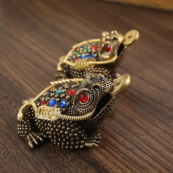 Feng Shui Toad Money LUCKY Fortune Wealth Golden Frog Toad Coi S