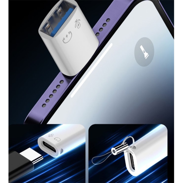 USB Type C til IOS Adapter Lader For Telefon USB 3.0 Hurtiglading B