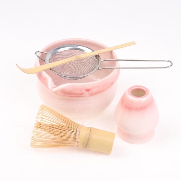 5 delar bambu Matcha-vispset Chasen Chashaku Matcha-visp Te Light green