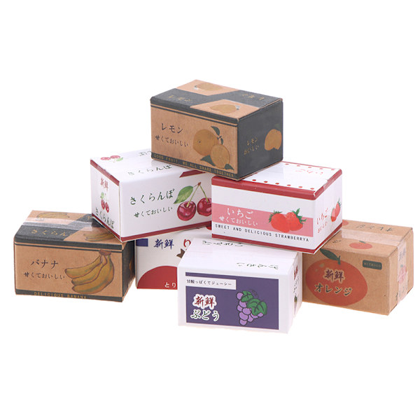 1/12 Dollhouse Paperilaatikot Model Mini Simulation Fruit Box Nukke A3