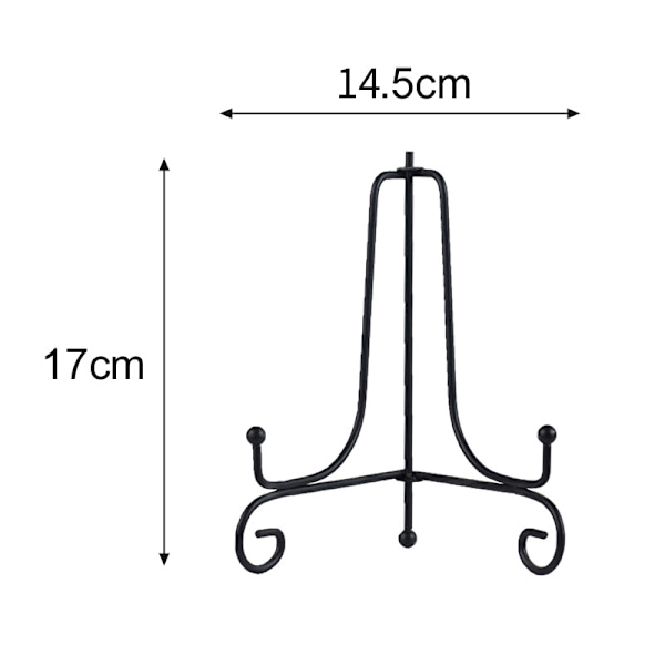 Jern Display Stand Sort Jern Staffeli Plade Display Foto Holder 7inch
