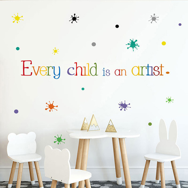 Jokainen lapsi on taiteilija Wall Sticker Englannin sananlaskujen makuuhuone