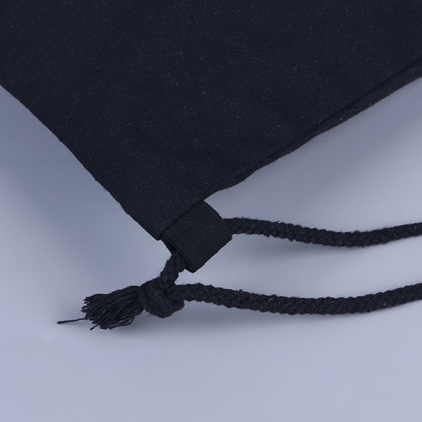Lærredstaske skuldre snøre bundt lommer studerende rygsæk Black
