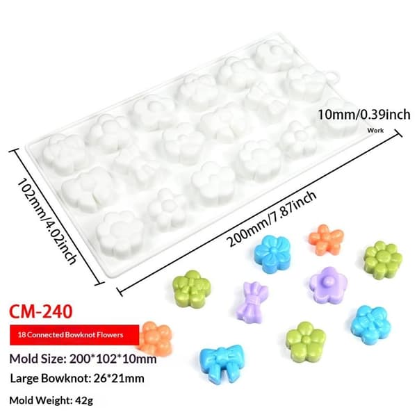 18-cell cylindrisk konkav moussekageform silikonechokolade White