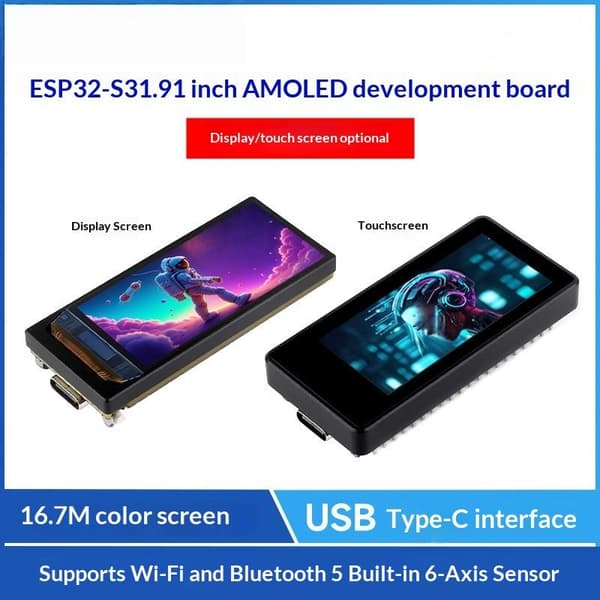 1 st ESP32-S3 1,9 tums LCD 170×320 IPS Pekskärmsmodul 262K Touch LCD
